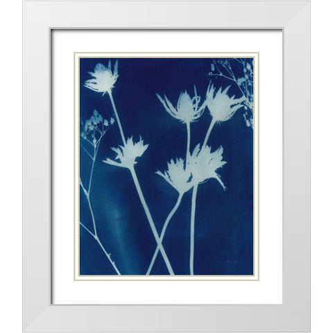 Enchanted Cyanotype I White Modern Wood Framed Art Print with Double Matting by Green, Nancy