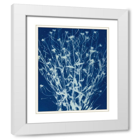 Enchanted Cyanotype III White Modern Wood Framed Art Print with Double Matting by Green, Nancy