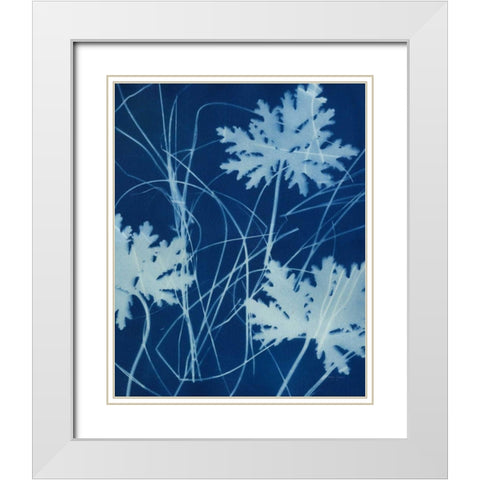 Enchanted Cyanotype IV White Modern Wood Framed Art Print with Double Matting by Green, Nancy
