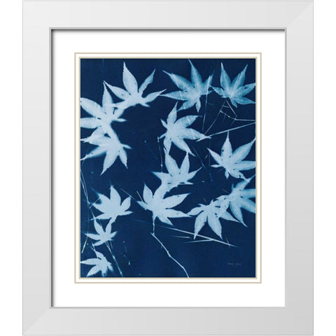 Enchanted Cyanotype V White Modern Wood Framed Art Print with Double Matting by Green, Nancy