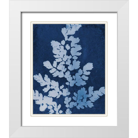 Enchanted Cyanotype VII White Modern Wood Framed Art Print with Double Matting by Green, Nancy