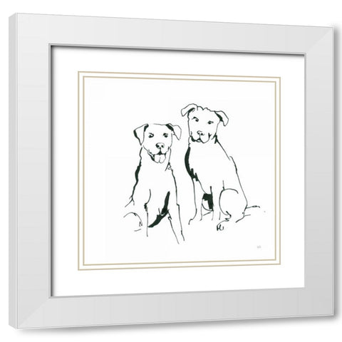 Lovable Mutts III White Modern Wood Framed Art Print with Double Matting by Paschke, Chris