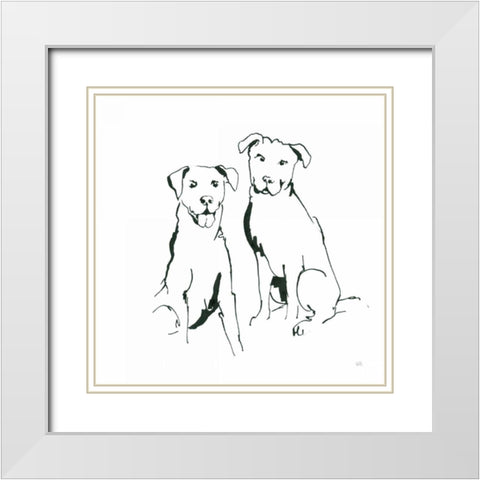 Lovable Mutts III White Modern Wood Framed Art Print with Double Matting by Paschke, Chris