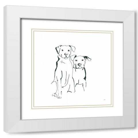 Lovable Mutts IV White Modern Wood Framed Art Print with Double Matting by Paschke, Chris