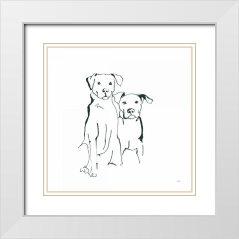 Lovable Mutts IV White Modern Wood Framed Art Print with Double Matting by Paschke, Chris