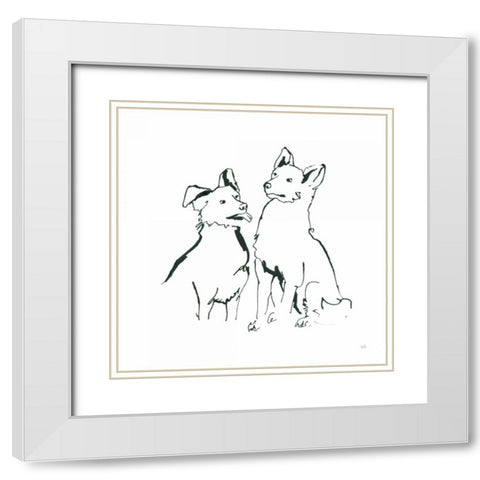 Lovable Mutts VI White Modern Wood Framed Art Print with Double Matting by Paschke, Chris