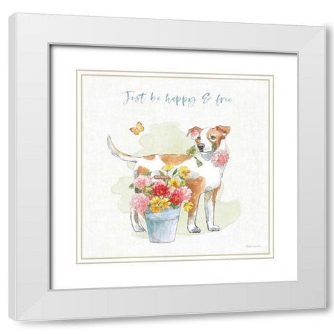 Furry Pals IV White Modern Wood Framed Art Print with Double Matting by Grove, Beth