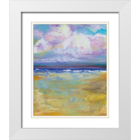 Coastal Calm White Modern Wood Framed Art Print with Double Matting by Vertentes, Jeanette