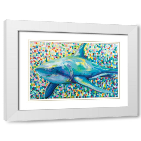 Chatham Shark White Modern Wood Framed Art Print with Double Matting by Vertentes, Jeanette