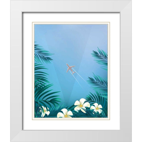 Miami No Words White Modern Wood Framed Art Print with Double Matting by Escalante, Omar