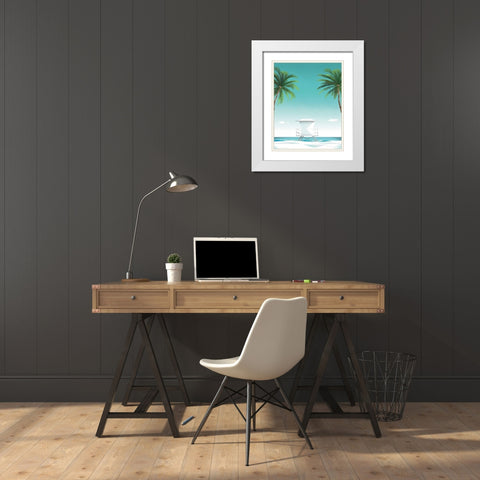Malibu No Words White Modern Wood Framed Art Print with Double Matting by Escalante, Omar