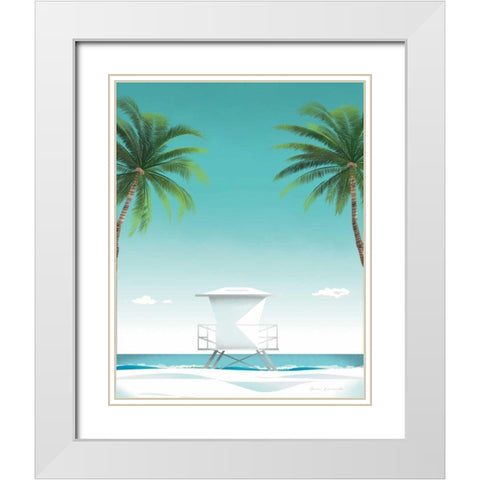 Malibu No Words White Modern Wood Framed Art Print with Double Matting by Escalante, Omar