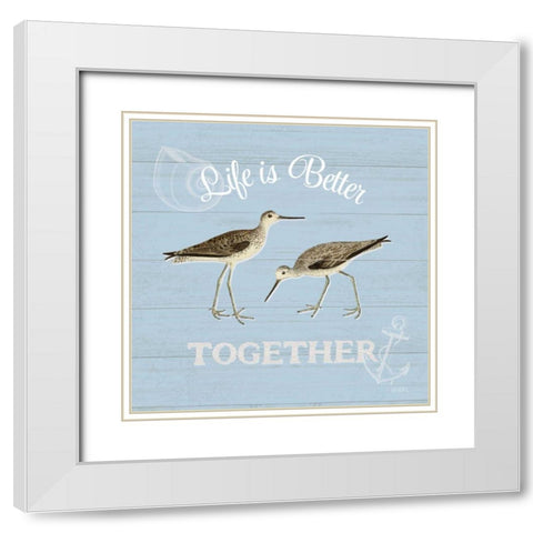 Bayside IV Blue White Modern Wood Framed Art Print with Double Matting by Pertiet, Katie