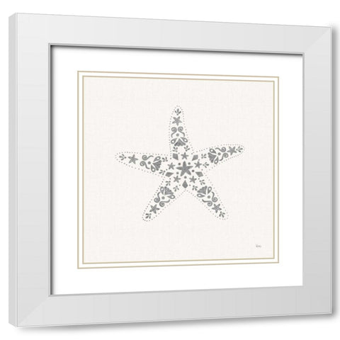 Sea Charms I no Words Silver White Modern Wood Framed Art Print with Double Matting by Charron, Veronique