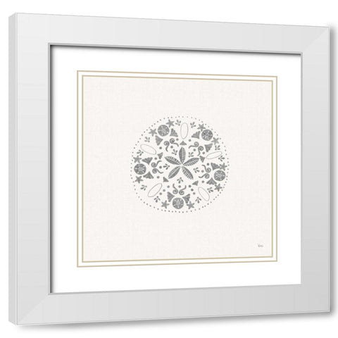 Sea Charms II no Words Silver White Modern Wood Framed Art Print with Double Matting by Charron, Veronique