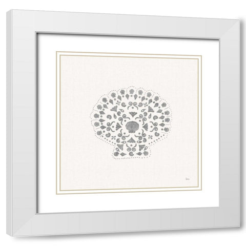 Sea Charms III no Words Silver White Modern Wood Framed Art Print with Double Matting by Charron, Veronique