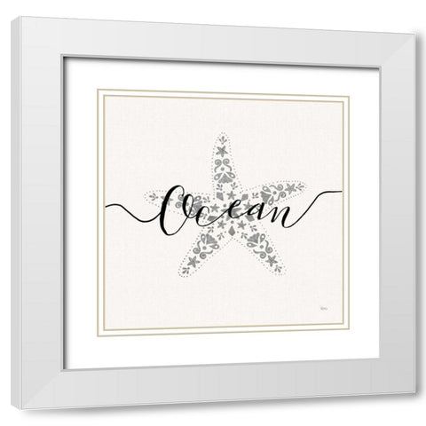 Sea Charms I Silver White Modern Wood Framed Art Print with Double Matting by Charron, Veronique