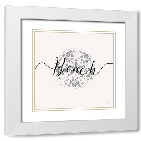 Sea Charms II Silver White Modern Wood Framed Art Print with Double Matting by Charron, Veronique