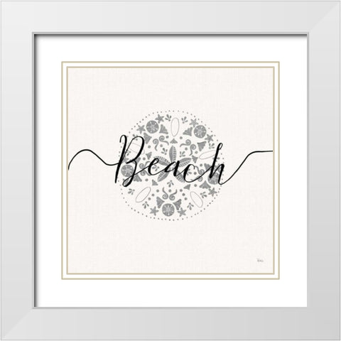 Sea Charms II Silver White Modern Wood Framed Art Print with Double Matting by Charron, Veronique