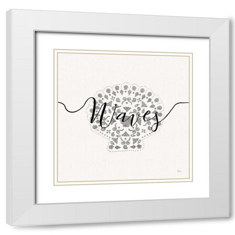 Sea Charms III Silver White Modern Wood Framed Art Print with Double Matting by Charron, Veronique