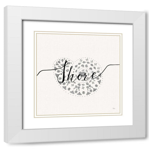 Sea Charms IV Silver White Modern Wood Framed Art Print with Double Matting by Charron, Veronique