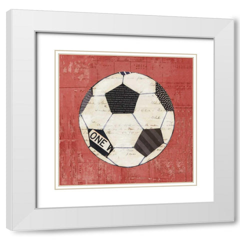 Play Ball III Red White Modern Wood Framed Art Print with Double Matting by Prahl, Courtney