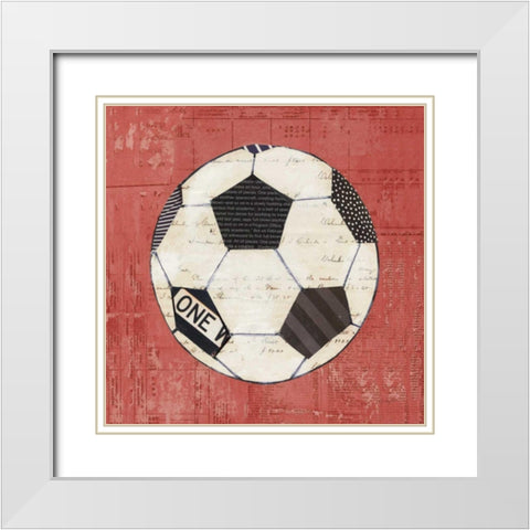 Play Ball III Red White Modern Wood Framed Art Print with Double Matting by Prahl, Courtney
