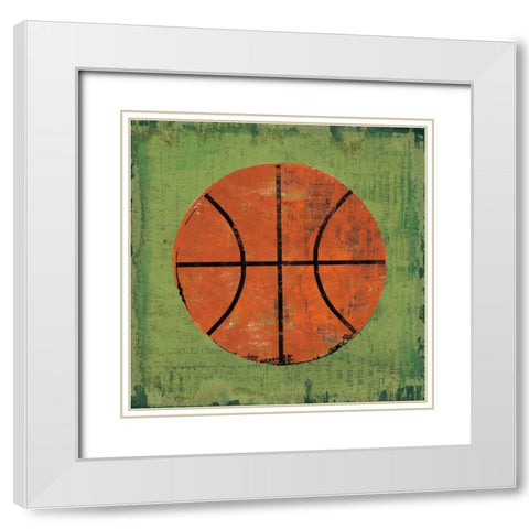 Ball II Green White Modern Wood Framed Art Print with Double Matting by Mullan, Michael