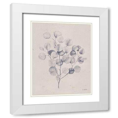 Soft Summer Sketches II Navy White Modern Wood Framed Art Print with Double Matting by Wiens, James