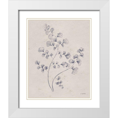 Soft Summer Sketches IV Navy White Modern Wood Framed Art Print with Double Matting by Wiens, James
