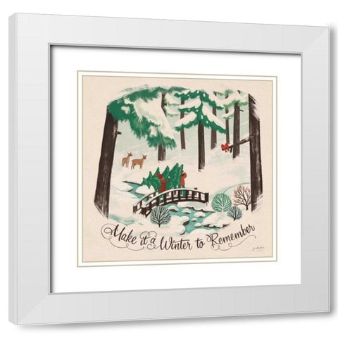 Winter Bliss II White Modern Wood Framed Art Print with Double Matting by Penner, Janelle