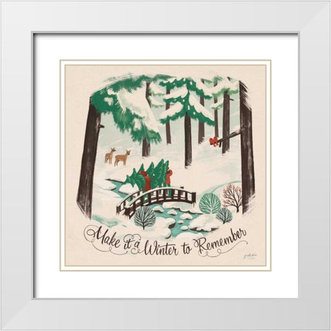 Winter Bliss II White Modern Wood Framed Art Print with Double Matting by Penner, Janelle