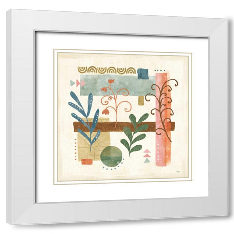 Vista V White Modern Wood Framed Art Print with Double Matting by Charron, Veronique