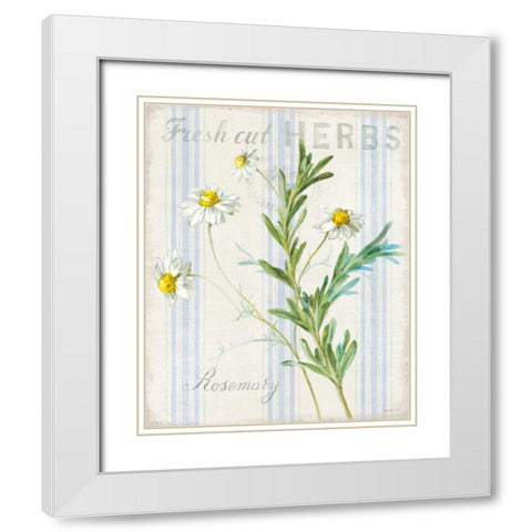 Floursack Herbs I White Modern Wood Framed Art Print with Double Matting by Nai, Danhui