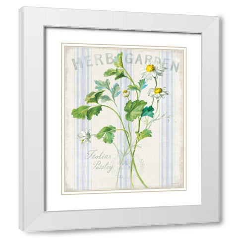 Floursack Herbs II White Modern Wood Framed Art Print with Double Matting by Nai, Danhui