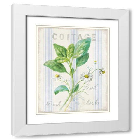 Floursack Herbs IV White Modern Wood Framed Art Print with Double Matting by Nai, Danhui