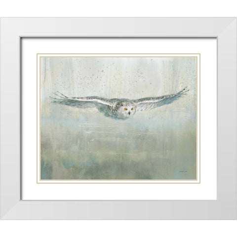 Soaring Neutral White Modern Wood Framed Art Print with Double Matting by Nai, Danhui