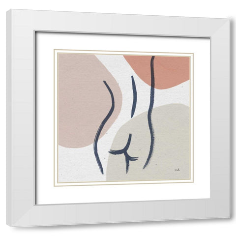 Line Figures II White Modern Wood Framed Art Print with Double Matting by Hershey, Moira