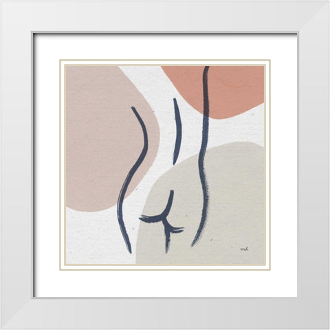 Line Figures II White Modern Wood Framed Art Print with Double Matting by Hershey, Moira