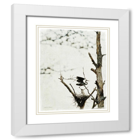 Poised White Modern Wood Framed Art Print with Double Matting by Van Swearingen, Debra