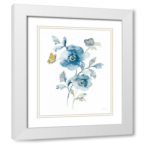 Blues of Summer II Gilded White Modern Wood Framed Art Print with Double Matting by Nai, Danhui