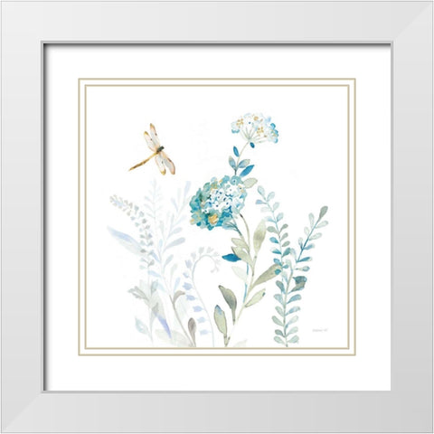 Blues of Summer VII White Modern Wood Framed Art Print with Double Matting by Nai, Danhui