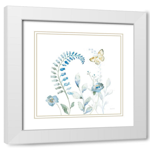 Blues of Summer VIII White Modern Wood Framed Art Print with Double Matting by Nai, Danhui