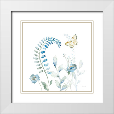 Blues of Summer VIII White Modern Wood Framed Art Print with Double Matting by Nai, Danhui