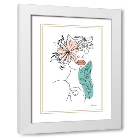 Rooted I White Modern Wood Framed Art Print with Double Matting by Thorns, Becky
