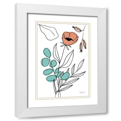 Rooted IV White Modern Wood Framed Art Print with Double Matting by Thorns, Becky