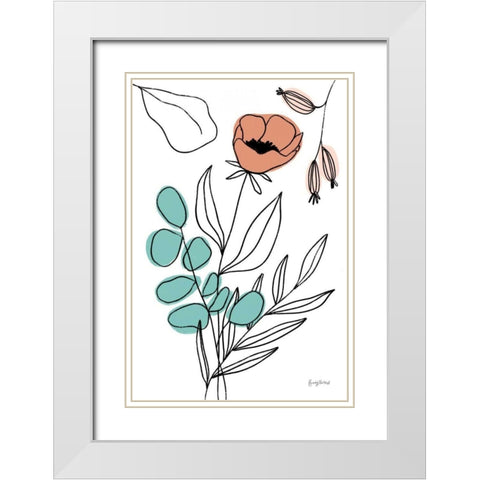 Rooted IV White Modern Wood Framed Art Print with Double Matting by Thorns, Becky