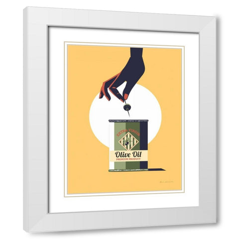 Olive Oil White Modern Wood Framed Art Print with Double Matting by Escalante, Omar