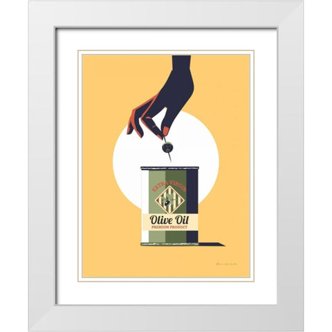 Olive Oil White Modern Wood Framed Art Print with Double Matting by Escalante, Omar