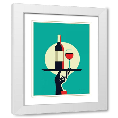 Red Wine White Modern Wood Framed Art Print with Double Matting by Escalante, Omar